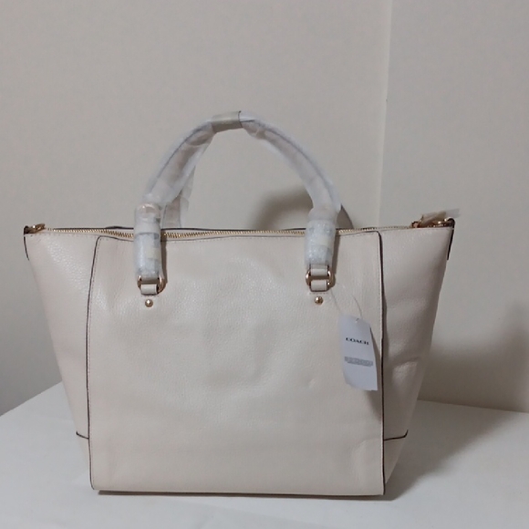 COACH KLEO Chalk Leather Tote with Gold Hardware - Picture 4 of 10